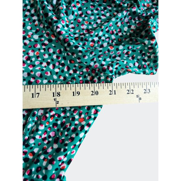 Torrid Green Printed Short Sleeve A-line Polka Dot Stretch Wrap Midi Dress 1X - Picture 9 of 15